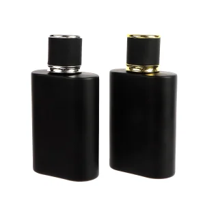 50ml 100ml Luxury Factory Wholesale Empty Black Rectangle Glass Perfume Bottle with Cap