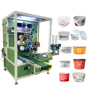 Fully Automatic Rotary Bowl Screen Printing Machine for Plastic Paper Catering Bowls