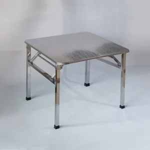 Portable Folding Table White Rectangular Stainless Steel Outdoor Furniture Foldable Catering Dining Camping Folding Tables