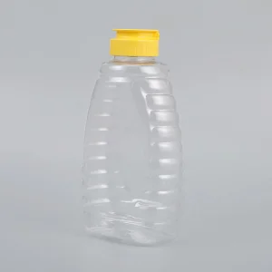 Empty Transparent Honey Jar Ketchup BBQ Sauce Bottles 375ml 500ml 750ml Plastic Squeeze Pet Bottle with Lid
