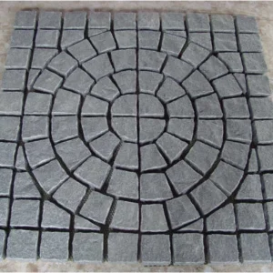 Natural Split G654 Dark Grey/Impala Black Granite Pavers Cobblestone for Driveway/Exterior
