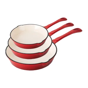 Round Cast Iron Enamel Fry Pan Set