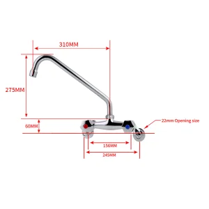High Quality Chrome Brass Deck Mounted Kitchen Faucet Dual Handle with Ceramic Valve Modern Style Classic Bridge Taps for Sink