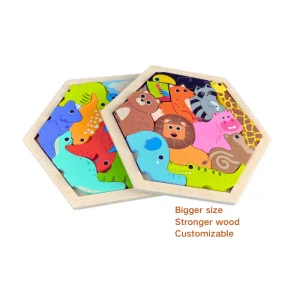 Custom Wooden Puzzle for Kid Animal Pattern Blocks