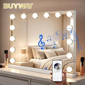 Hollywood Style LED Vanity Mirror with Lights Bluetooth Speaker Custom Logo