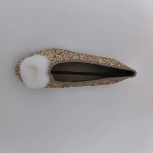 Glitter Pom-Pom Flats