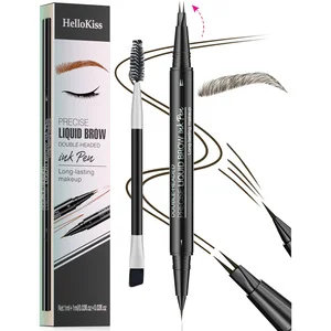 New Double-Headed Liquid Eyeliner Natural Wild Eyeliner 2 Fork Tip Long Lasting Waterproof with Brush