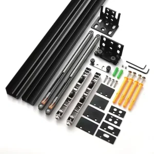 Modern Wood Door Hardware Magical Concealed Sliding System Easy Screw Bottom Track Invisible Wall Mount Suspension Accessories