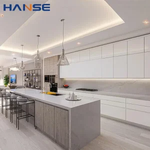 Modern Home Paint Wooden Cabinet Furniture Design High Glossy Lacquer Handleless Wood Kitchen Cabinets Set