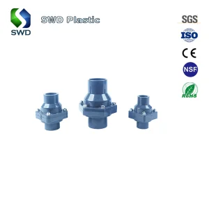 DIN Standard 1.0MPa Industrial PVC Swing Check Valve Non Return Wafer Type 3/4"-6" for Water Treatment
