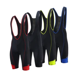 Black Bicycling Mountain Bike Bib Summer Short Sleeve Jersey Cycling Wear with Contrast Binding