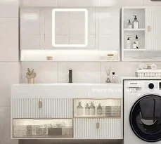 Elegant Versatile Bathroom Vanity Set with Custom Mirror and Storage Cabinet