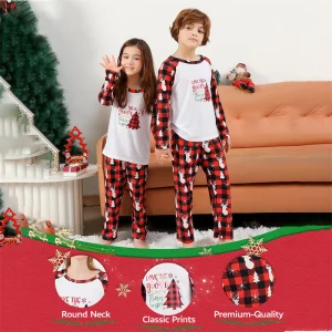 Pijamas a juego de familia con estampado de renos, ropa de dormir acogedora para las fiestas