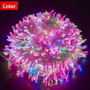 Solar Christmas Decoration Lights LED String Light Garland 100 LED Light Strings 220V Waterproof Opulent Outdoor Holiday Wedding Party Decoration Light