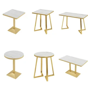 Modern Foshan Wholesale Sintered Stone Square Round Table Top and Chair Set Booth Furniture Restaurant Cafe Dining Coffee Shop Table