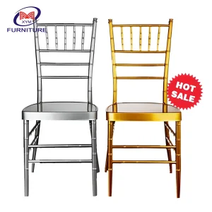 Stacking Aluminum Metal Hotel Restaurant Dining Tifany Wedding Chiavari Chair Basic Customization