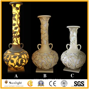 Best Price Sandstone Flower Vase LED Light Decoraton