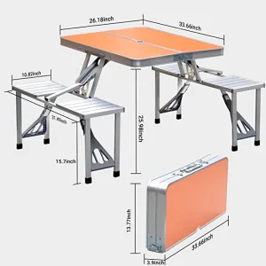 Camping Aluminum Table Chair Suitcase Portable Picnic Foldable