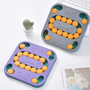 Dog Cat Slow Feeder Puzzle Bowl Toy Square Track Maze Interactive Food Foraging Bowl Plastic