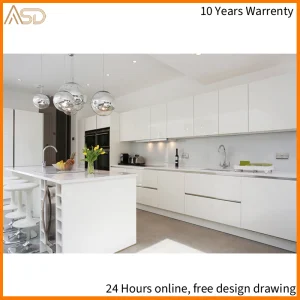 Flat Panel Kitchen Furniture High Gloss Lacquer Modern Wood Kitchen Cabinet