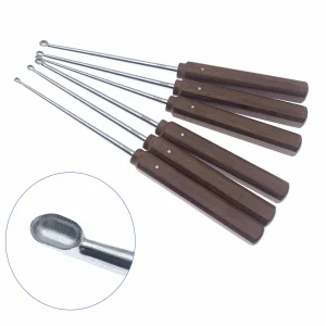 Orthopedics Bone Curette Stainless Steel Bone Spoon With Wooden Handle Veterinary Orthopedics Surgical Instruments