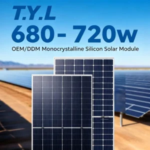 Factory Direct 680-720W N-Type Bifacial Solar Module High Yield Large Utility-Scale Grid Solar Power Plant Household Backup