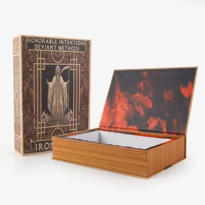 Caixa rígida em estilo de livro de luxo para armazenamento de jogo de tabuleiro e cartas de tarô
