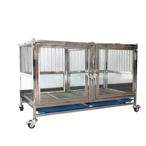 Modern Folding Glass Dog Display Cage