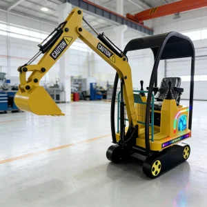 Kids Ride-on Excavator, Electric Amusement Park Digger for Square and