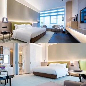 5 Star New Design Luxury Modern Hospitality King Size Hotel Bedroom Studio Furniture with Sockets and Hotel Case Goods &amp; Softs for Upcoming Projects