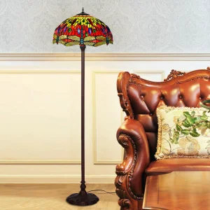 Dragonfly Leadlight Stained Glass Lamp Tiffany Floor Lamp for Home Decoration