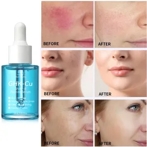 GHK-Cu Blue Copper Peptide Face Serum Anti Aging Wrinkle Repair Skin Firming Collagen Boosting OEM Skin Care Manufacturer