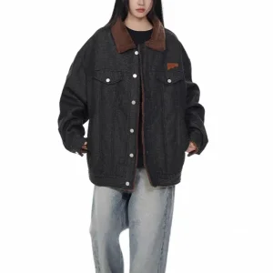 ODM ZD polar fleece lined oversized denim jacket Manufacturers, Products