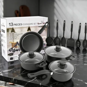 Wholesale Nonstick Cookware 13 Piece Set Cookware Stock Pot Stew Pan Frying Pan Multi-piece Kitchen Cookware Set