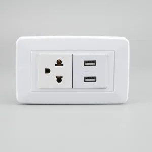 Tomada de Parede Elétrica Branca com Portas de Carregamento USB Duplas Interruptor de Parede 2026