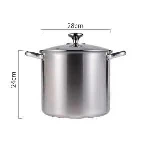 Korea Style Multipurpose Large Capacity Induction Stainless Steel 0.5 mm Encapsulated Based High Cookware Cooking Soup Stock Pot