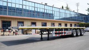 SHODAILER Easy Loading & Unloading Flatbed Semi-Trailer - Low Platform Design + Foldable Guardrails, Forklift/Crane Operation Efficiency Increased by 50% Supplier, Suppliers
