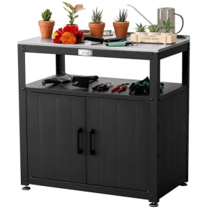 Large Capacity Stainless Steel Storage Cabinet Multi-Functional Outdoor Gardening Workbench