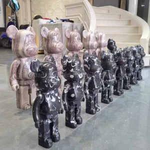 Bearbrick Calacacca Purple Marble Violent Bear Art Craft Home Decorative Ornaments Stone Crafts