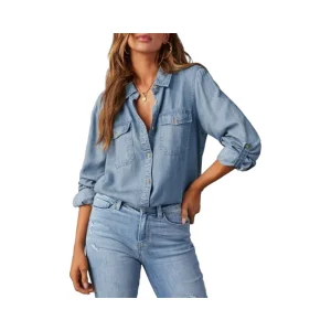 Women's Cotton Denim Blouse Top