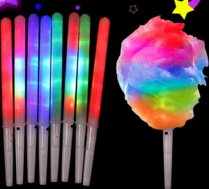 LED Cotton Candy Cones Colorful Glowing