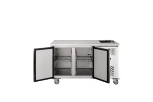 Stainless Steel Worktable with Integrated Sink Commercial Prep Station