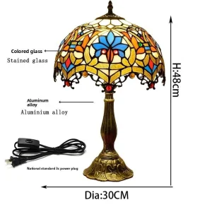 Vintage Stained Glass Table Lamp