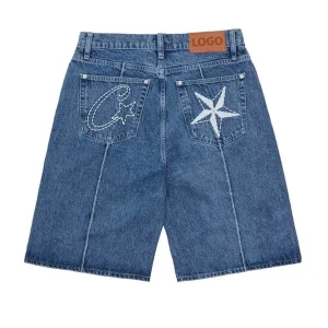 Blue Fade Star Denim Shorts