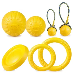 Yellow 9 cm Floatable Durafoam Outside Water Eva Foam Floating Ball Ring Pet Dog Toy for Dog