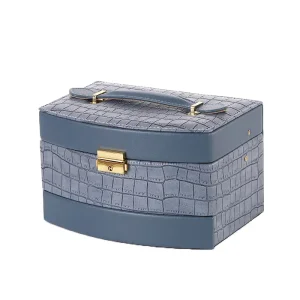 Wholesale Crocodile Printed Leather with Mirror Beads Treasure Box Factories, Supplier