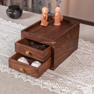 Handcrafted Wood Black Walnut Jewelry Box for Jewelry and Gift