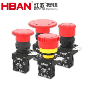 22mm Industrial Emergency Stop Button IP65 Waterproof Plastic Body E-Stop with UL