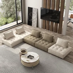 Luxury Modern Faux Suede Convertible Loveseat Compressed Sofa Modular Space Saving Living Room Furniture