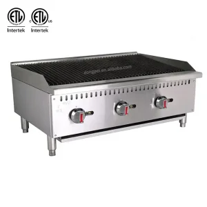 Professional Commercial Catering Equipment Stainless Steel Gas BBQ Griddle Charbroiler for Restaurant